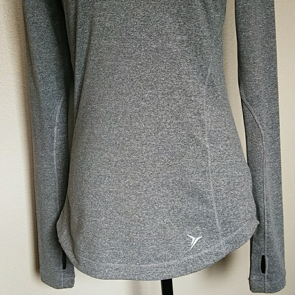 Old Navy Heathered Gray Running Top Pullover S - Picture 4 of 8